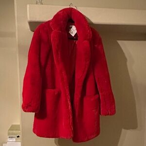 Apparis Vibrant Red Teddy Jacket